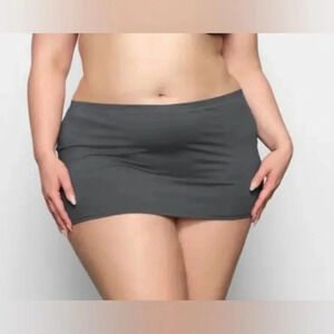 Skims Swim Micro Mini Skirt - gunmetal gray Size 4X New with Tags
